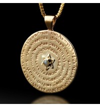 Gold Kabbalah Pendant - 72 Names Of God